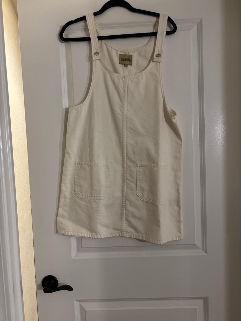 Lily Parker Cream Denim Overall Pinafore